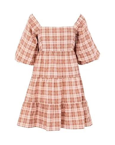 Brown Plain weave Short dress ERYN MINI DRESS
