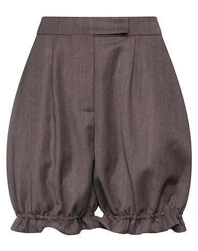 Brown Plain weave Shorts & Bermuda