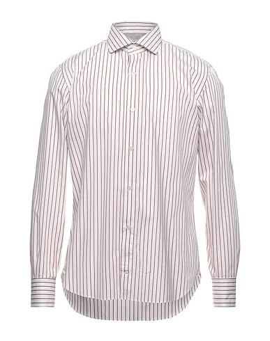 Brown Plain weave Striped shirt