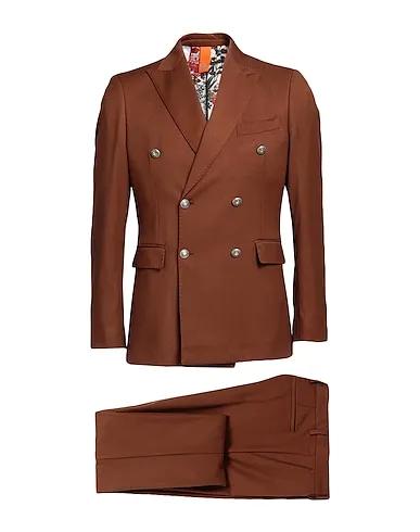 Brown Plain weave Suits