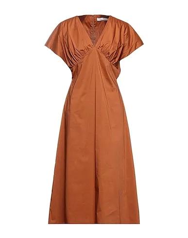 Brown Poplin Midi dress