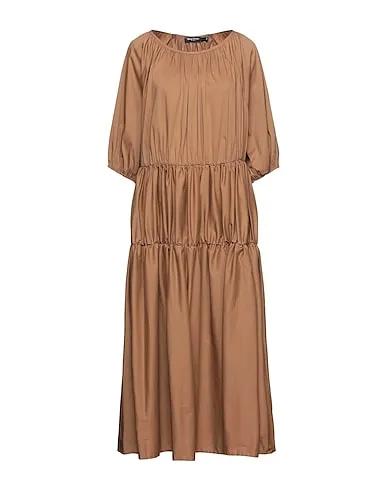 Brown Poplin Midi dress