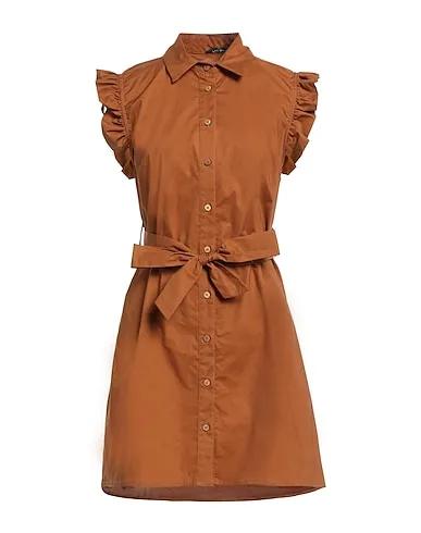 Brown Poplin Short dress