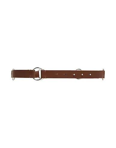 Brown Regular belt LEATHER MULTI RING BUCKLE BELT
