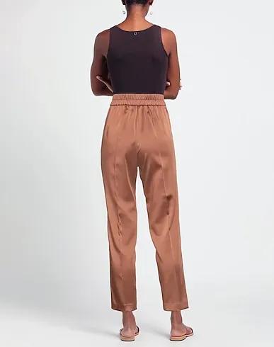 Brown Satin Casual pants