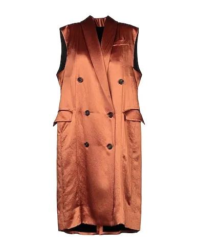 Brown Satin Double breasted pea coat
