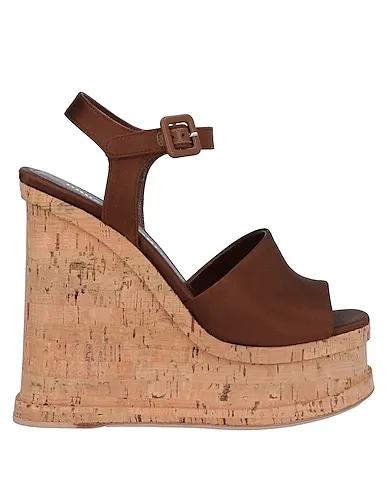 Brown Satin Sandals