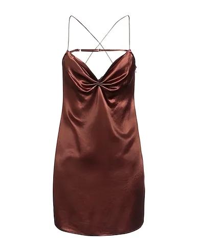 Brown Satin Short dress
