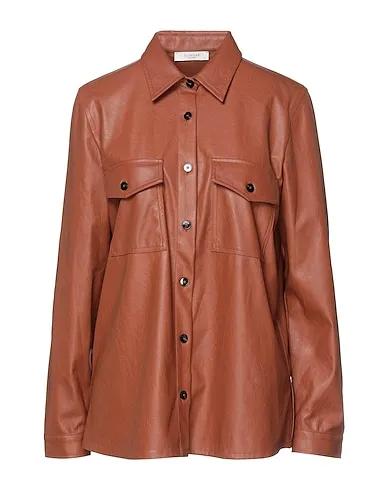 Brown Solid color shirts & blouses