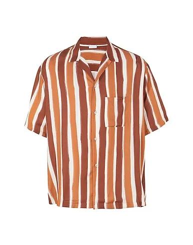 Brown Striped shirt PRINTED VISCOSE S/SLEEVE SHIRT
