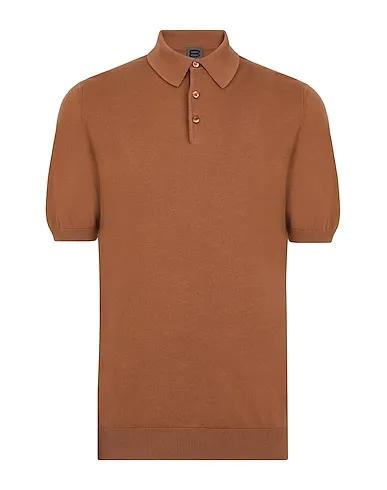 Brown Sweater ORGANIC COTTON REGULAR-FIT KNITWEAR POLO
