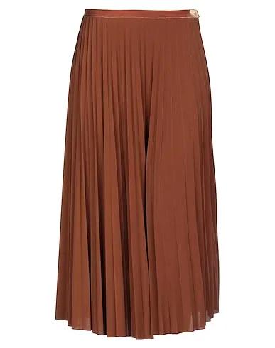 Brown Synthetic fabric Midi skirt