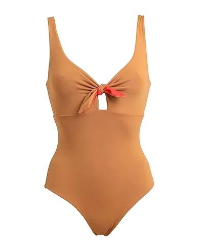 Brown Synthetic fabric One-piece swimsuits