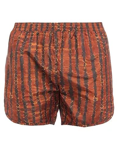 Brown Techno fabric Swim shorts