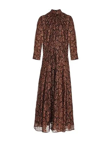 Brown Tulle Midi dress