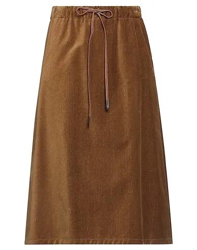 Brown Velvet Midi skirt