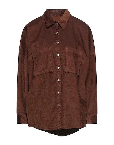 Brown Velvet Solid color shirts & blouses