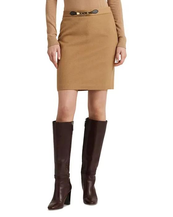 Buckle Tab Pencil Skirt