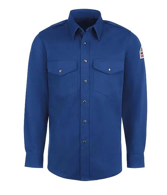 Bulwark Flame Resistant 7 oz Cotton Snap-Front Uniform Shirt