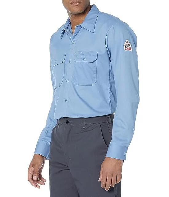 Bulwark FR Men's Tall Size Flame Resistant 7 Oz Cotton Work Shirt with Sleeve Vent