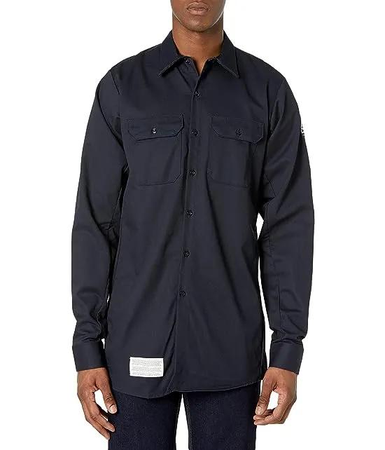 Bulwark FR Men's Tall Size Flame Resistant 7 Oz Cotton Work Shirt with Sleeve Vent
