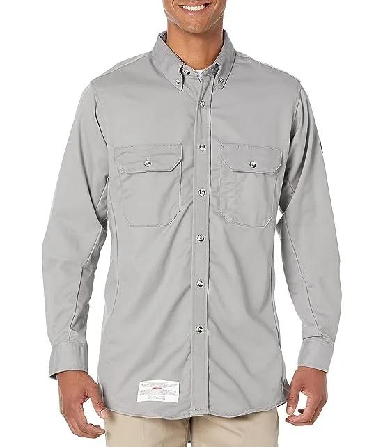 Bulwark Men's Flame Resistant 7 Oz Cotton/Nylon ComforTouch Button Collar Uniform Shirt