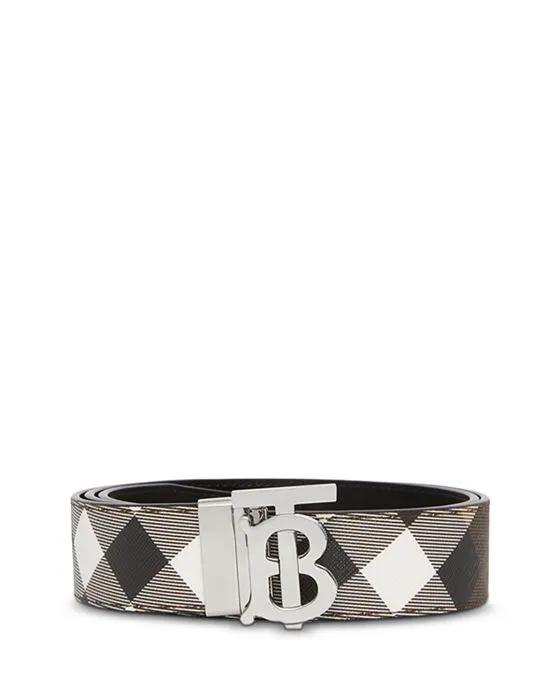 Burberry Men's Reversible Monogram Buckle Check Belt