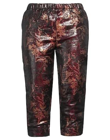 Burgundy Brocade Cropped pants & culottes