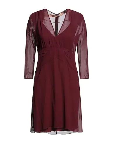 Burgundy Chiffon Short dress