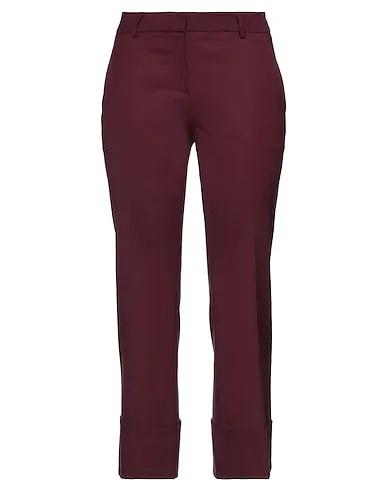 Burgundy Cotton twill Casual pants