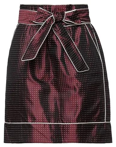 Burgundy Cotton twill Mini skirt