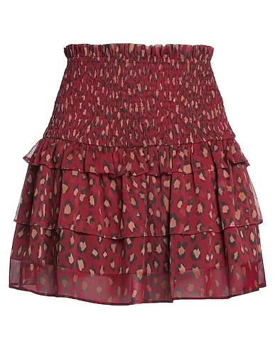 Burgundy Crêpe Mini skirt