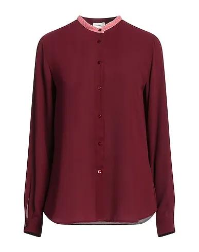 Burgundy Crêpe Patterned shirts & blouses