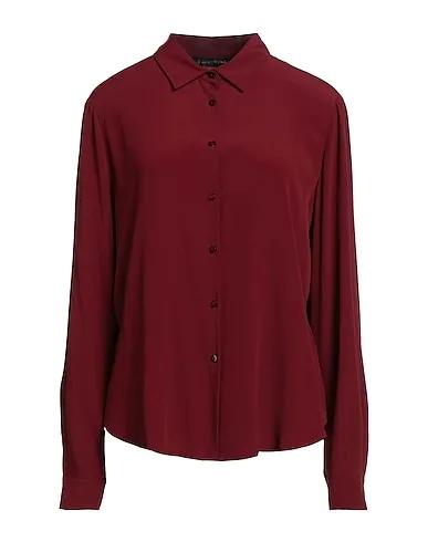 Burgundy Crêpe Solid color shirts & blouses