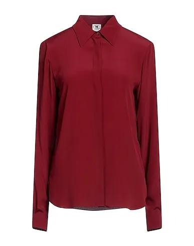 Burgundy Crêpe Solid color shirts & blouses