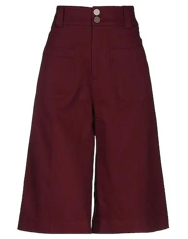 Burgundy Gabardine Cropped pants & culottes