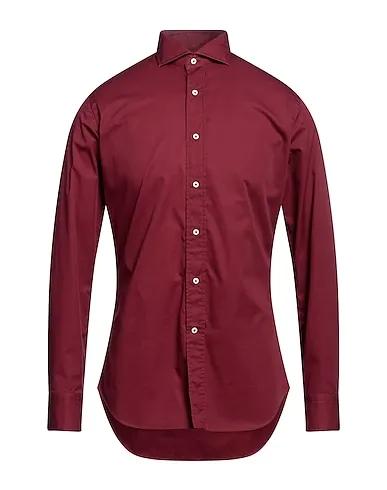 Burgundy Gabardine Solid color shirt
