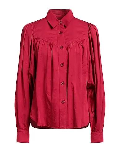 Burgundy Gabardine Solid color shirts & blouses