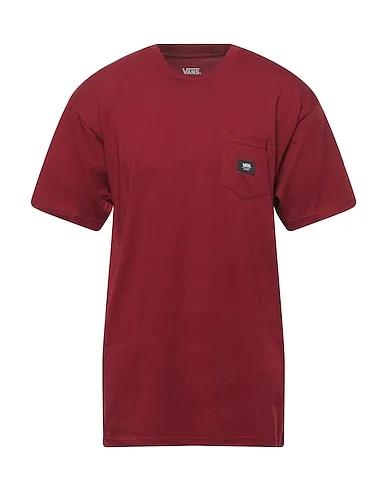 Burgundy Jersey Basic T-shirt MN WOVEN PATCH POCKET M
