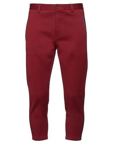 Burgundy Jersey Cropped pants & culottes