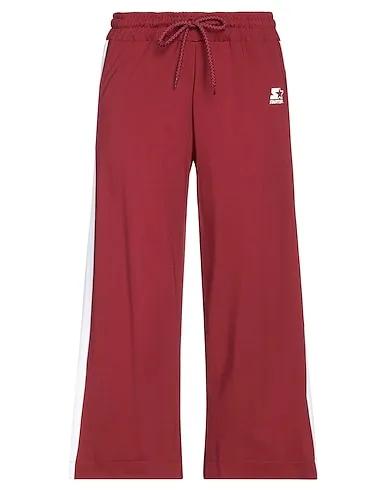 Burgundy Jersey Cropped pants & culottes