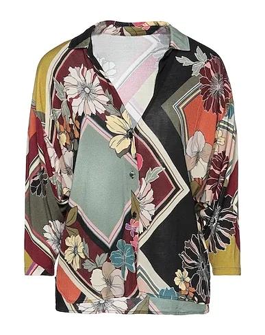 Burgundy Jersey Floral shirts & blouses