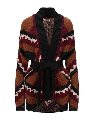 Burgundy Knitted Cardigan