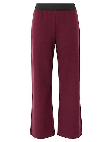 Burgundy Knitted Casual pants VISCOSE KNIT CROPPED PANTS
