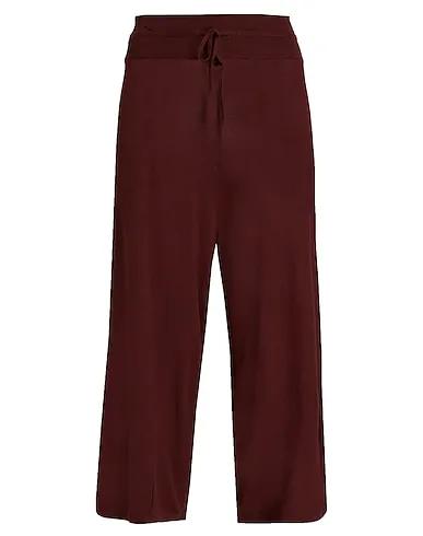 Burgundy Knitted Cropped pants & culottes