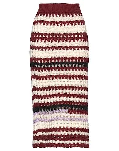 Burgundy Knitted Midi skirt