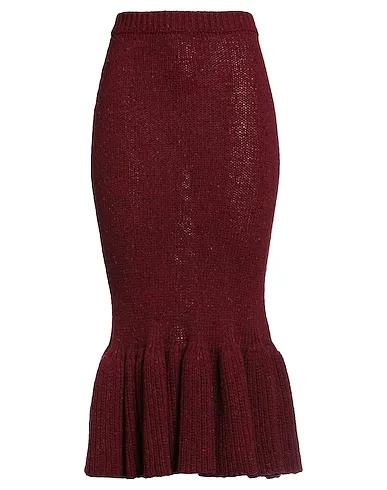 Burgundy Knitted Midi skirt