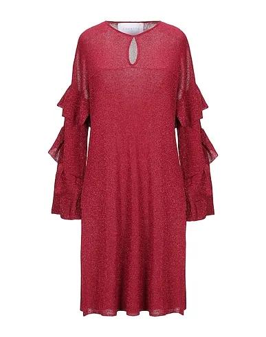 Burgundy Knitted Short dress