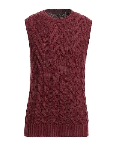 Burgundy Knitted Sleeveless sweater