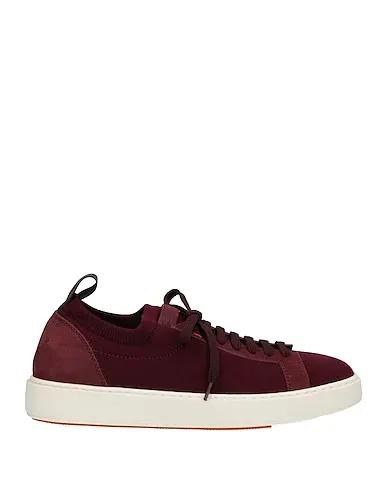 Burgundy Knitted Sneakers